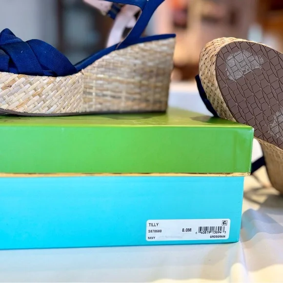 Navy platform Kate Spade sandals Size 8 - Picture 4 of 4